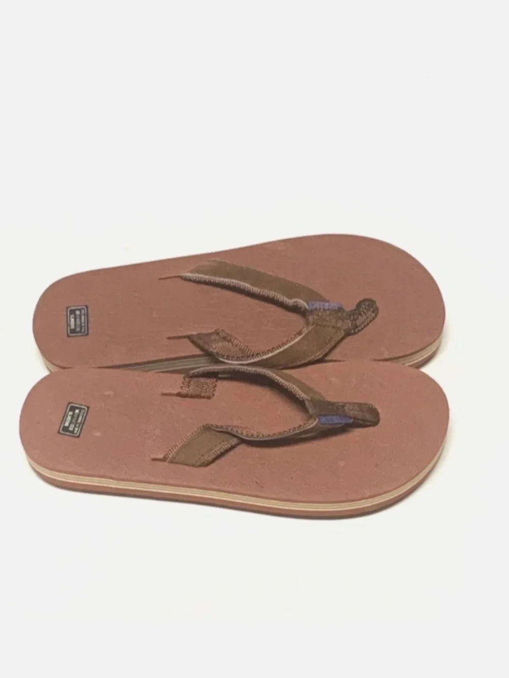 Laid Back Brown Mens Golf Cleats Thong Woven Straps Spikes Metal SZ 10-11M